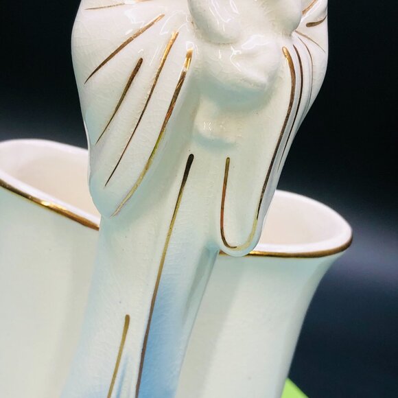 Vintage 60s SHAFFORD Porcelain Madonna with Baby Planter Rosary Holder Figurine - Picture 3 of 15